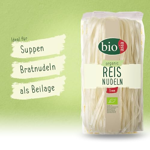 BIOASIA Bio Reisnudeln, asiatische Nudeln aus 100% biologischem Reismehl, glutenfrei und vegan, 1 x 200 g