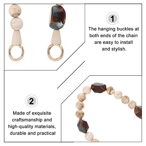 Tendycoco Bolsa de resina com alças de substituição, bolsa de ombro com contas, alça transversal par