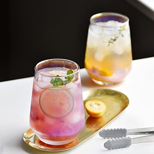 Image of SYANKA Premium Juice and Water Glasses Set of 6-350ML, Transparent, Water or Juice Glass Set for Dining Table