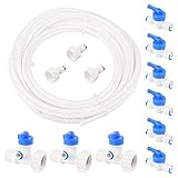 Pxyelec Kühlschrank Wasserschlauch Anschluss Set, 10 m Wasserversorgungsrohr, Wasserzulaufleitung Universal Anschluss für Kühlschrank, Umkehrosmoseanlage, Aquarium 6,35mm(1/4)