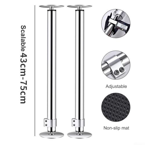 Support d'évier de cuisine en acier inoxydable réglable de 43 à 75 cm robuste - 4