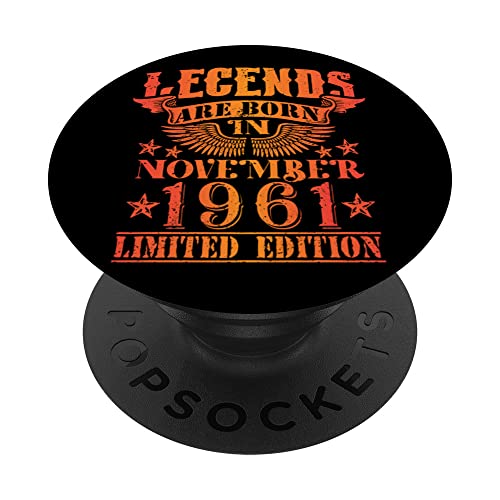 Cumpleaños Noviembre 1961 Edición Limitada Regalo Vintage PopSockets PopGrip Intercambiable