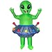 Yolata Inflatable Alien Costume Space Themed Funny Blow Up Spaceship Halloween Party Suit (Green, One Size)