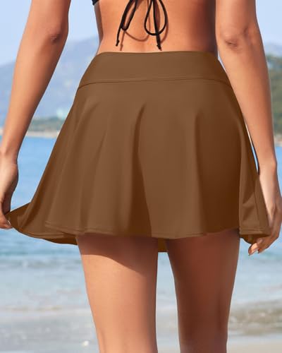 Image of Aqua Eve Women Swim Skirt Tummy Control Swimsuit Skirt High Waisted Bathing Suit Bottom (Available in Plus)