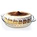 GRZJOPP 1 Pack Glass Pie Plate with Handles, 7 Inches Baking Dish, Clear Glass Serving Plate for Snacks, Salads, Desserts,Fruits (1)
