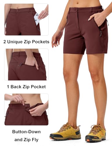 Image of TBMPOY Women's 6 inch Hiking Cargo Shorts Quick Dry with Pockets Work Golf Short Lightweight Outdoor Active Summer for Women