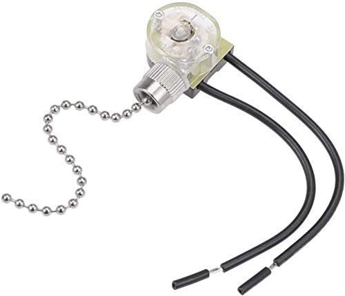 Image of Ceiling Fan Light Switch Zing Ear Pull Chain Switch ZE-109 Fan Light Switch, On-Off Speed with Pull Chain Compatible with Ceiling Light Fans, Lamps and Wall Lights.(Nickel)