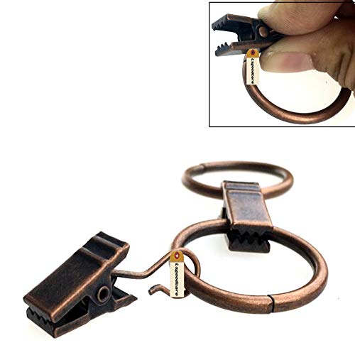 image for Lsgoodcare Set of 40 Decorative Metal Drapery Curtain Rings with Clips