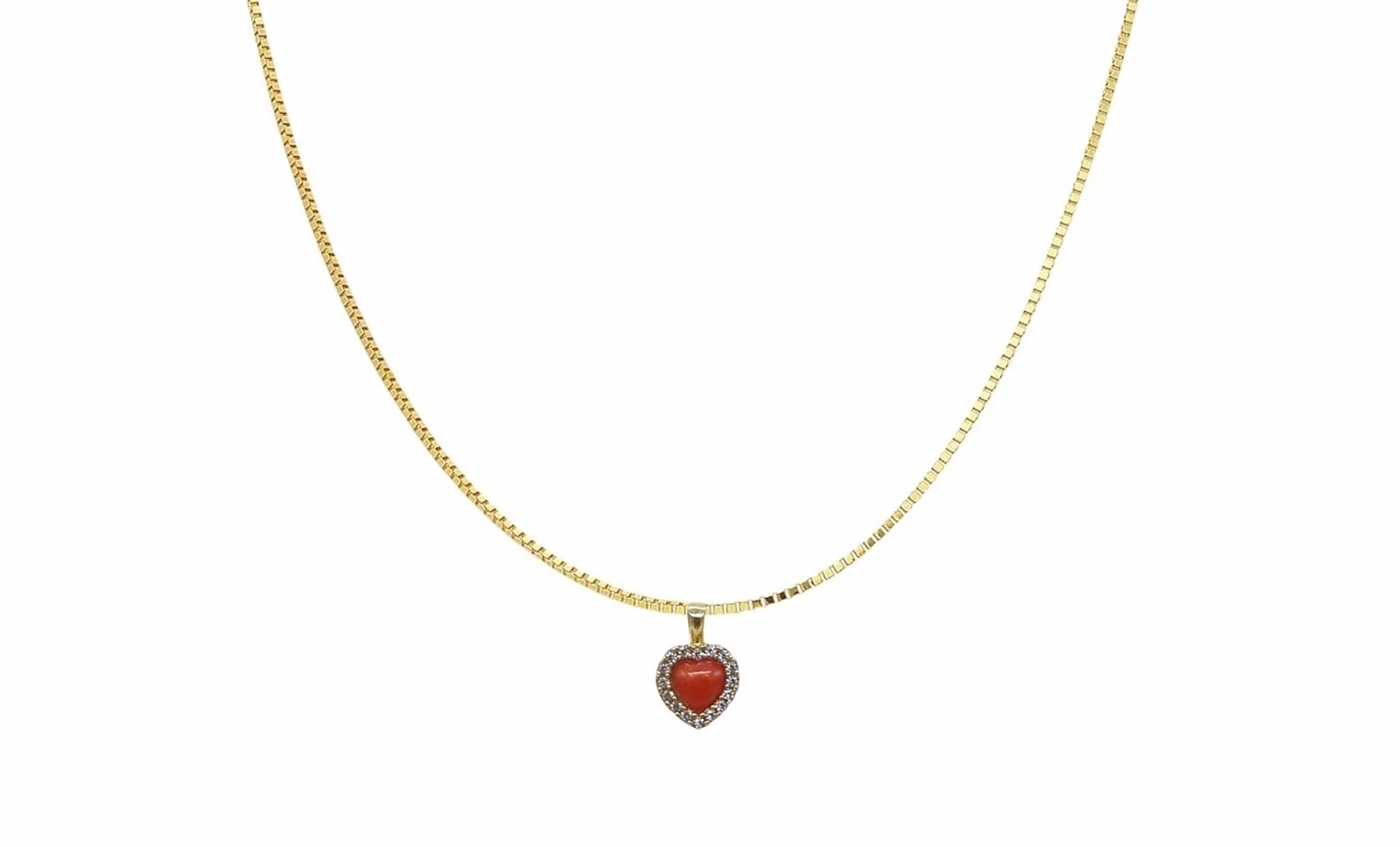 sicilia bedda - Collana in Corallo Rosso del Mediterraneo - Argento 925 Placcato in Oro 18 KT - Prodotto Realizzato a Mano
