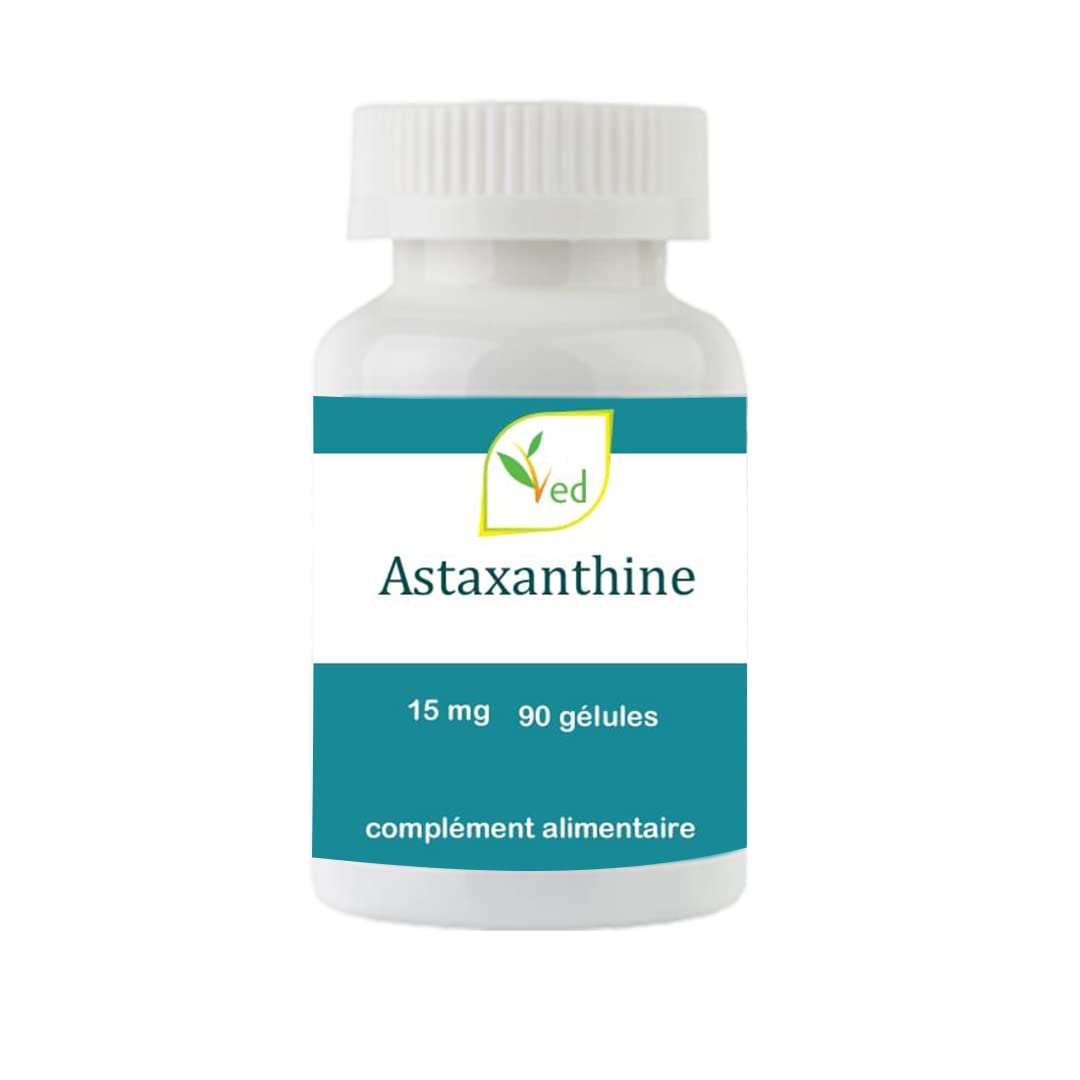 Capsules d'astaxanthine Ved | Soutenir un système immunitaire sain | Soutenir la santé des articulations et des tendons | 15mg 90 Gélules Antioxydant Anti-Radiaire Libre