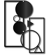 CREATCABIN Décoration Murale Métal Géométrique-Décoration Minimaliste en Fer Noir-Décoration Mura...