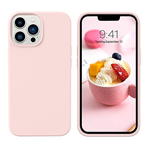 DUEDUE Coque pour iPhone 13 Pro Max 6.7, Silicone Militaire Antichoc, Doublure Coque de Téléphone pour Protection Ecran Intégrale,Toucher Confortable Anti Rayures Etui pour iPhone 13 Pro Max, Rose