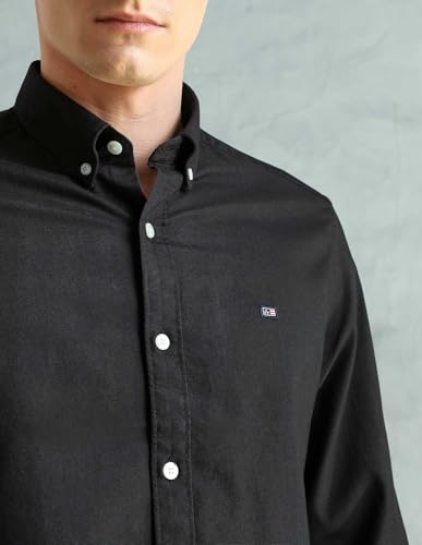 Image of Arrow Sport Solid Slim Fit Cotton Shirt for Men - Full Sleeve Mens Casual Shirts