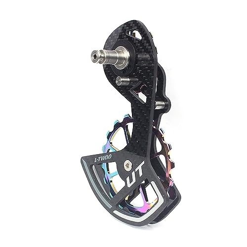 Polea de fibra de carbono ligera para bicicleta de carretera, sistema de rueda de desviador trasero, compatible con Shimano uso 13T+18T color láser polea grande (8000)