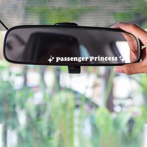 Image of BoAn 3 Pack Passenger Princess Stickers,Rearview Mirror Decal, Vinyl Decal,Car Mirror Decal,Cute Car Sticker(White)
