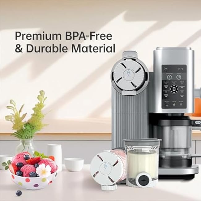 2 Pack Pint Containers Replacement for Ninja Swirl Ice Cream & Soft Serve Makers, 16oz Creami Swirl Pints and Lids Compatible with NC700 NC701 Series, BPA-Free & Dishwasher Safe