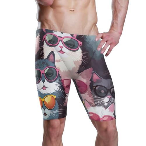 Cute Cat Men's Swim Jammers Racing & Training Swimsuit Fast, Flexible,Comfortable XXXL B0400221