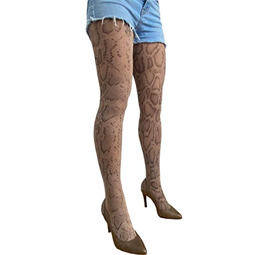 Beige Snake Tights For Women