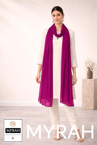 Image of MYRAH Chiffon Solid Casual Daily Use Dupatta For Women's & Girls Length - 2.50 Meter