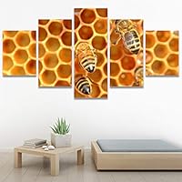 SIGNWIN 5 Panel Canvas Wall Art Modern Art Ants Butterfly Colorful Insects Minimalist Multicolor Photography for Home Decorations Ready to Hang - 60