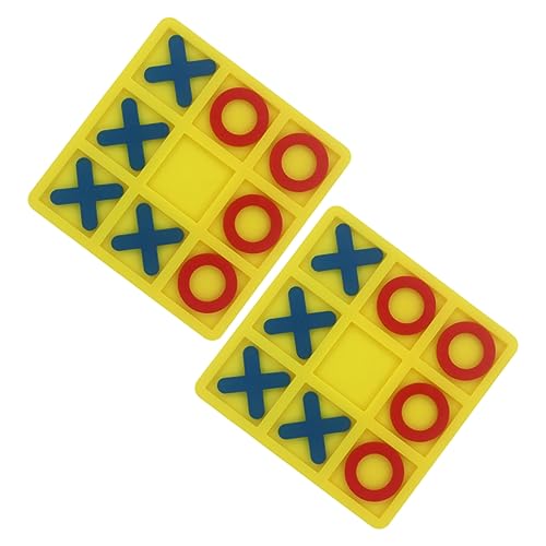 BESPORTBLE 2 Sätze Toe Spiel Kunststoff Brettspiel Lernspielzeug Familieninteraktives Denkspiel Kreativitätsförderndes Gelb
