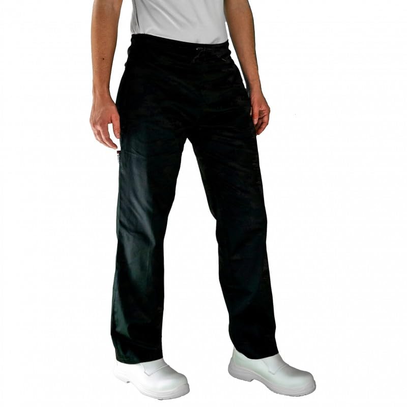 Carbonn - Pantalon de Cuisine Noir élastiqué