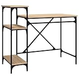 【Grand espace de rangement :】 doté de 3 étagères, ce bureau d'ordinateur offre un grand espace de rangement pour garder vos divers essentiels quotidiens bien organisés et à portée de main.