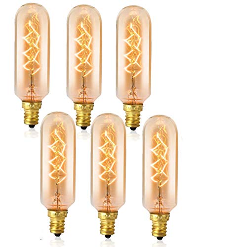 E12 Candelabra Light Bulbs, SooFoo Vintage Chandelier Edison Light Bulbs, 60W, 110-130V, 320 Lumen, Mini Tube Shape Dimmable Decorative Incandescent Bulb (6 Pack)