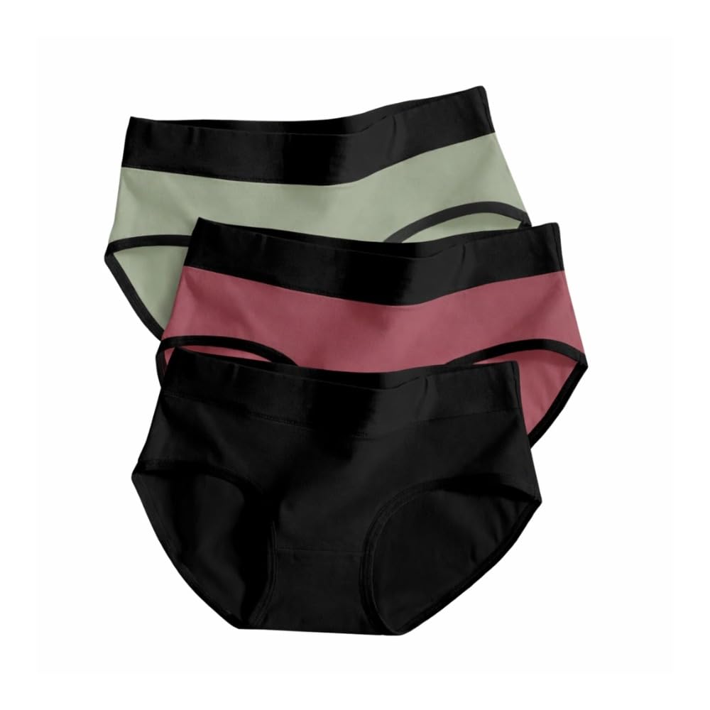 Women's High Waist Cotton Underwear, Multicolor Pack with Black Trim, Comfortable Everyday Panties, 3 Pack-image-42