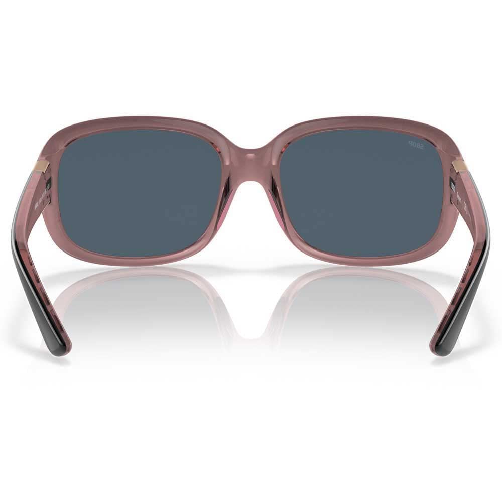 Costa Del Mar Womens Gannet Rectangular Sunglasses: Shiny Black Hibiscus/Grey Polarized 580p 58 Millimeters