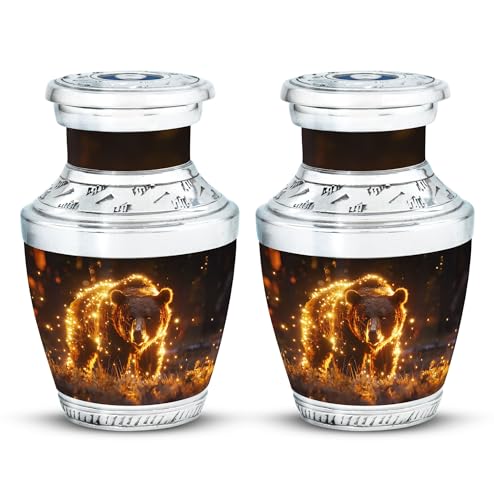 Image of Bear Urn - Mini Urn - Adult Urns for Human Ashes Women - Cremation Urns Adult - Cremation Urn for Adults (3 inch Pack of 2)