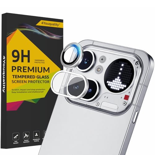 Image of 4youquality Compatible with Nothing Phone 4A Pro Camera Lens Protector - Silver (1 Pack) | Premium 9H Tempered Glass | Scratch Resistant | HD Clear Lens | Strong Adhesion & Precise Fit