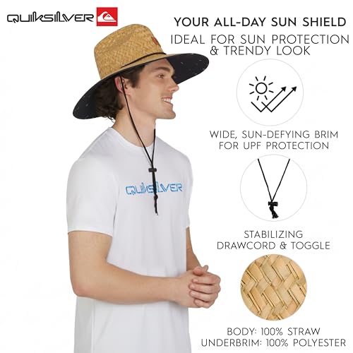 Image of Quiksilver Men's Wide Brim Outdoor Lifeguard Straw Sun Hat