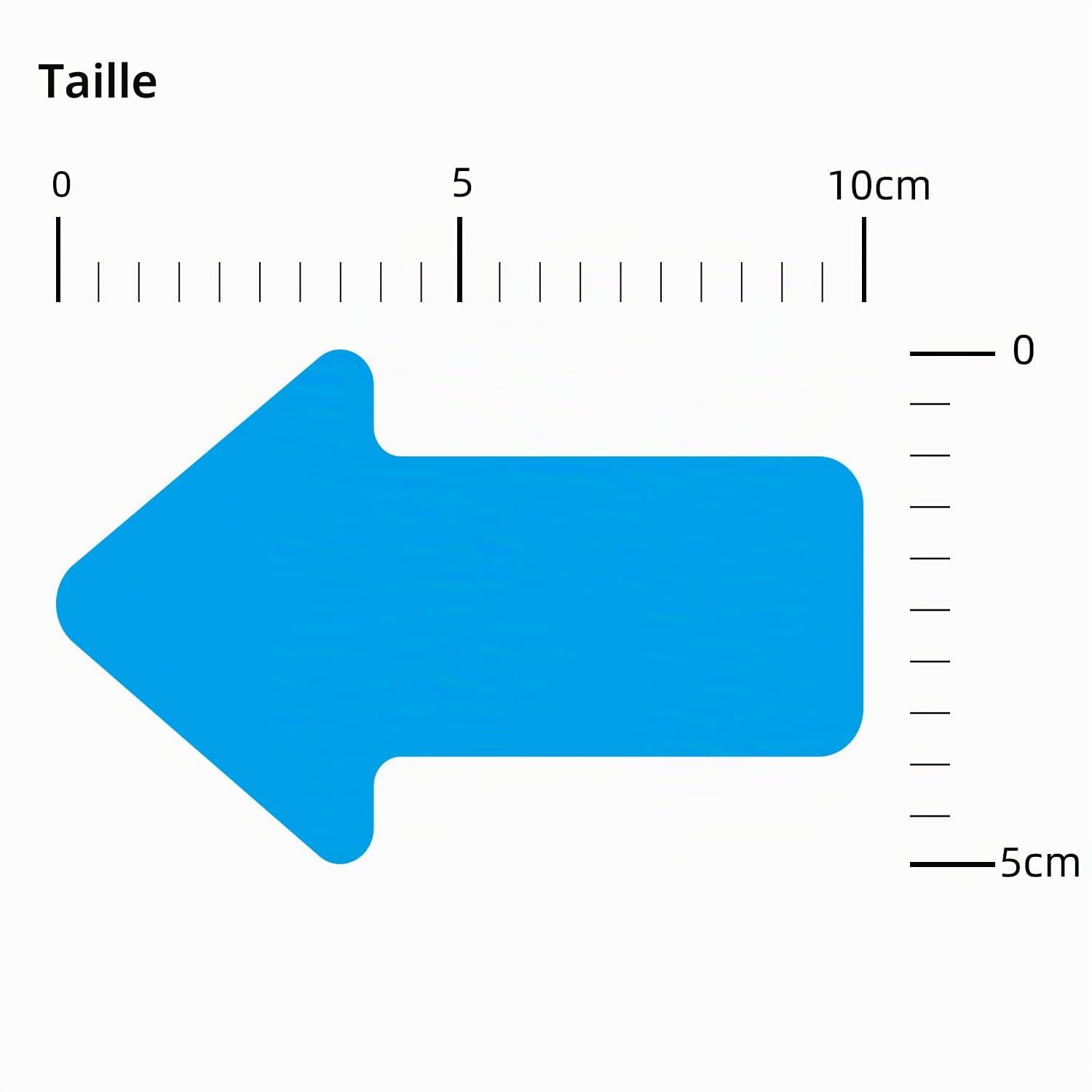Lot de 200 autocollants flèches - 5 x 10 cm - Pour le sol - Résistant aux intempéries - Bleu