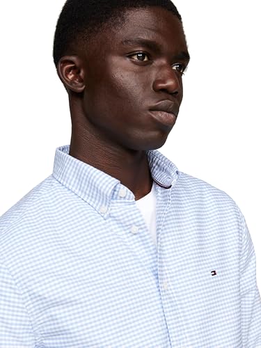 Image of Tommy Hilfiger Men's Long Sleeve Oxford Shirts in Regular Fit, Men's Button Down Shirts, Also Available in Big and Tall