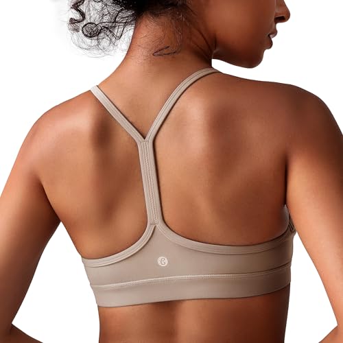 Image of BAYDI Clouduxi Y Back Sports Bra for Women - Padded Racerback Spaghetti Strap Low Impact Workout Yoga Bra, A-C Cups