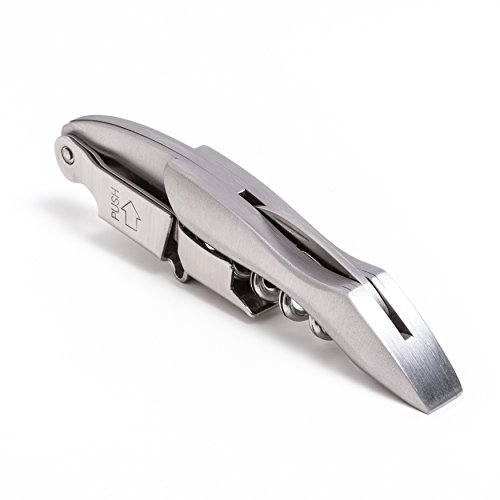 Prestige Waiters Wine Bottle Opener By Coutale Sommelier - Stainless Steel - French Patented Spring-Loaded Double Lever Wine Bottle Opener for Bartenders and Gifts