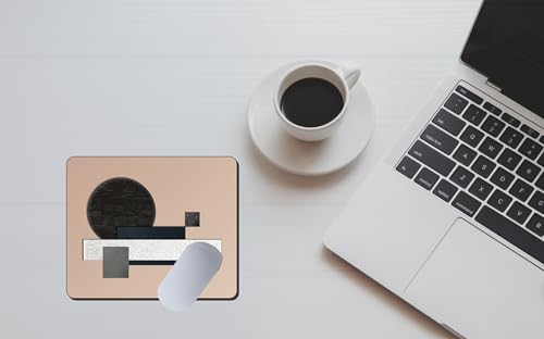 Image of Abstract Geometric Mouse Pad 9 x 7.5 Inch, 3mm Thick Non-Slip Rubber Base Mouse Pad, Modern Minimalist Design for Office, Home & Laptop Use