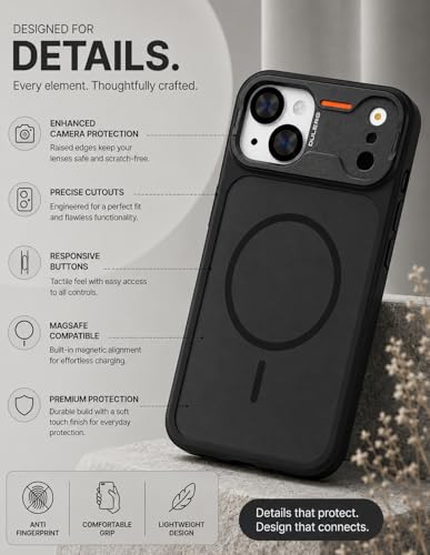 Image of Compatible for iPhone 15 Case, Matte iPhone 15 Back Cover, Shockproof Drop Protection, (Black)