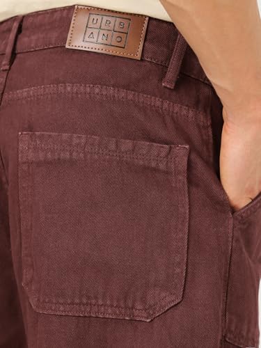 Image of Urbano Fashion Men's Loose Mid Rise Baggy Fit Cargo Carpenter Jeans with 6 Pockets Non-Stretchable