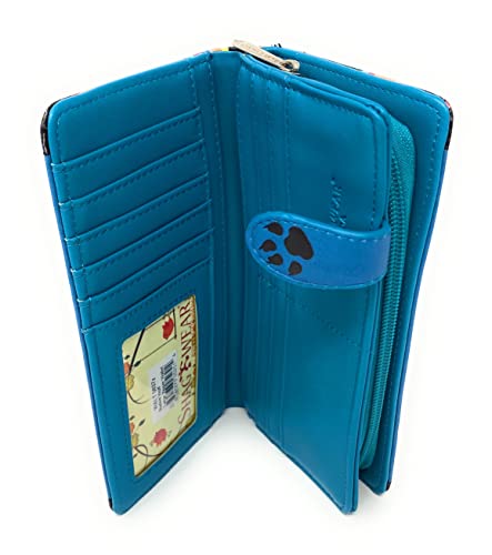 Shag Wear Native Wolf Large Animal Wallet for Women and Teen Girls Vegan Faux Leather 7" Teal4