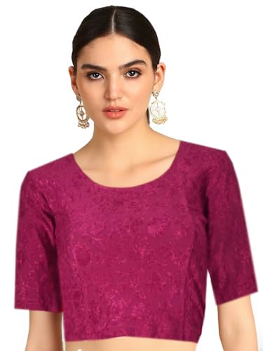 Image of Chandrakala Readymade Blouses for Women Sarees,Stretchable(B202-P)