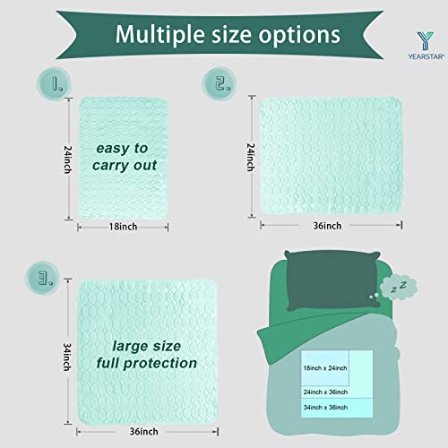 Yearstar Reusable Underpads Multi-Layer Washable Incontinence Bed Pads Super Absorbent Soft Pet Pads, Waterproof Sheet Non-Slip Mattress Protector For Adults, Seniors,Kids And Pets (3Pack) #TOP5