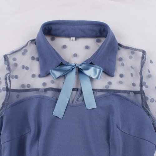 Image of Women's Vintage Polka Dot 1950s Audrey Retro Rockabilly Prom Dress 50's 60's A-Line Cocktail Party Swing Dress