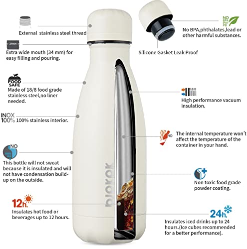 Image of BJPKPK 12 oz Small Insulated Water Bottle, Stainless Steel Leak Proof Flask
