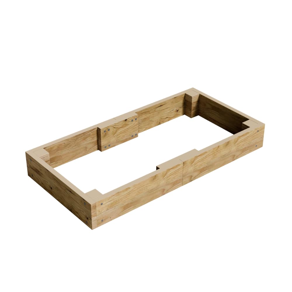Conka Garden - Wooden Raised Bed Kit - Large Garden Planters for Vegetables, Herbs, Flowers – Start Growing Plants Earlier & Better - Durable & Resistant FSC Treated Timber 120cm L x 240cm W x 30cm H — view 39
