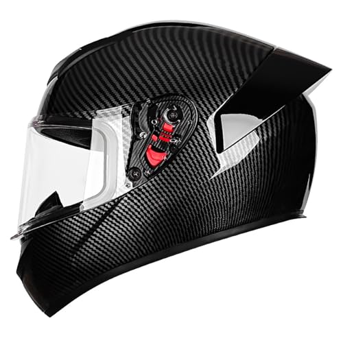 Full Face Motorcycle Helmet DOT/ECE Approved Lightweight Motorbike Scooter Street Bike Crash Modular Helmet Motorcross Helmets for Men Women C2,L/(59~60cm)