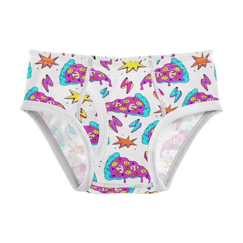 Boys' Underwear Cotton Little Boys Pizza Colorful Briefs Soft Toddler Underwear 2T-8Y