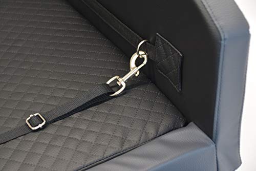 BETTEX comfort & style Autohundebett aus Kunstleder Autoschondecke Kofferraumbox Hundebett Hundebox (100x80, grau)