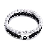 ❤ Llamame en tu nombre: Como pulsera de pareja, se recomienda que compres 2 juegos. Mezcla y combina dos juegos de pulseras de letras, me tienes, te tengo! Perfeccione como regalo del día de San Valentín, regalo de la Navidad, regalo de cumpleaños.
